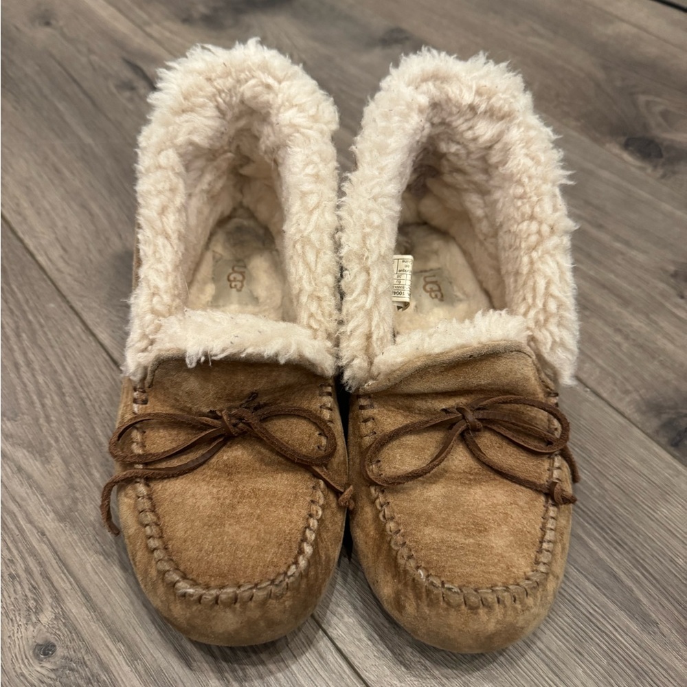 UGG Tan Suede Moccasin Slippers